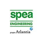 Logo of SPEA Engineering, part of the Atlantia Group, showcasing a modern design with green text on a white background, symbolizing innovation and expertise.