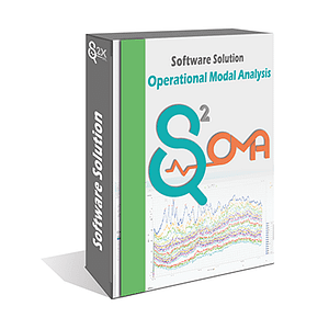 Box cover for S²OMA software, showcasing Operational Modal Analysis with a colorful data visualization graph. Ideal for engineering applications.