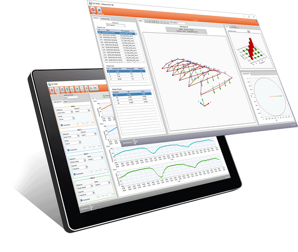 User-friendly interface of S2-SHM software showing structural monitoring data for bridge inspection and maintenance optimization.